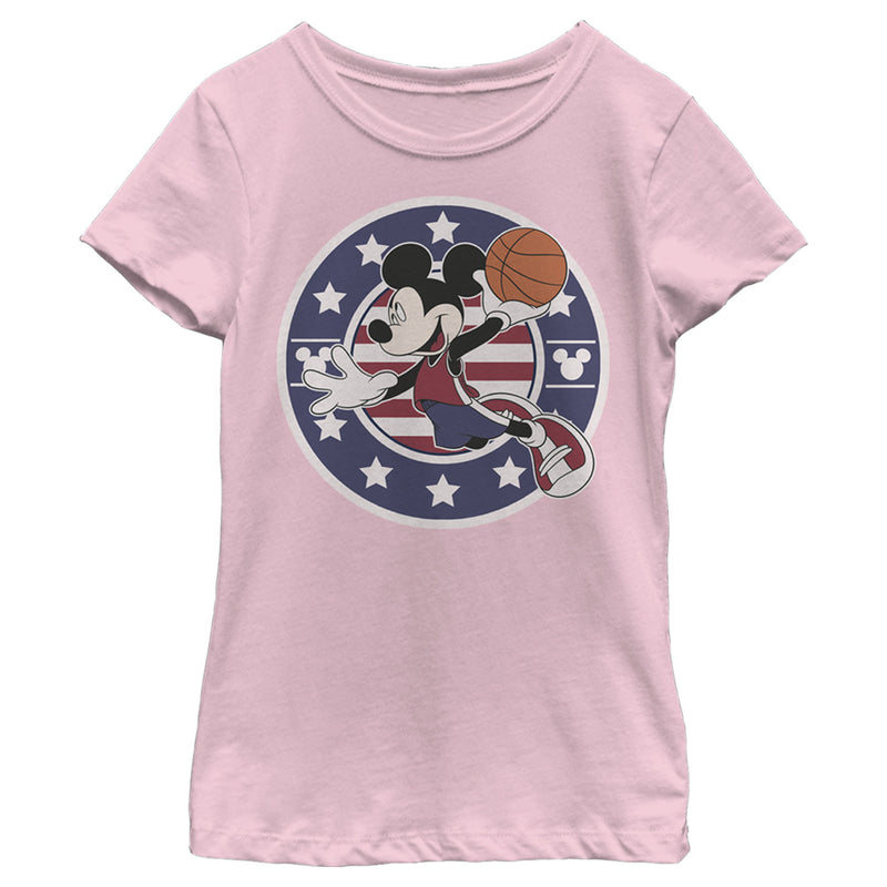 Girl's Mickey & Friends Mickey Mouse Basketball Dunk T-Shirt