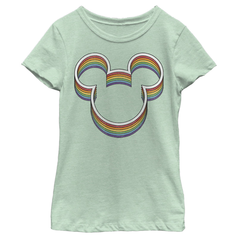 Girl's Mickey & Friends Mickey Mouse Rainbow Silhouette T-Shirt