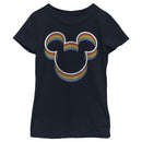 Girl's Mickey & Friends Mickey Mouse Rainbow Silhouette T-Shirt