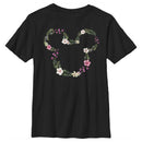 Boy's Mickey & Friends Mickey Mouse Flower Crown Silhouette T-Shirt