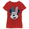 Girl's Mickey & Friends Minnie Mouse American Bow T-Shirt