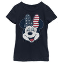 Girl's Mickey & Friends Minnie Mouse American Bow T-Shirt