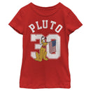 Girl's Mickey & Friends Pluto 30 American Flag T-Shirt