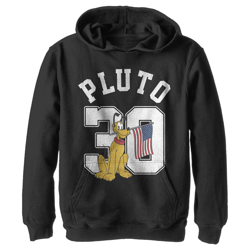 Boy's Mickey & Friends Pluto 30 American Flag Pull Over Hoodie