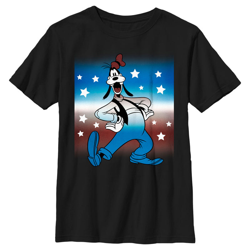 Boy's Mickey & Friends Patriotic Dancing Goofy T-Shirt