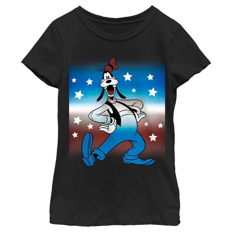 Girl's Mickey & Friends Patriotic Dancing Goofy T-Shirt