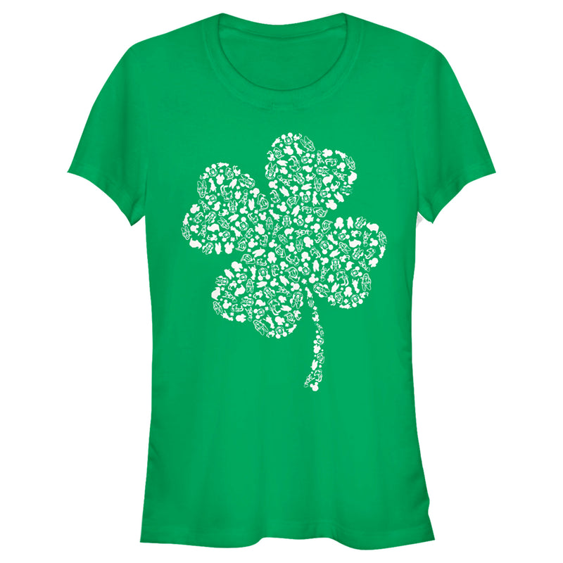 Junior's Mickey & Friends Shamrock Friends T-Shirt