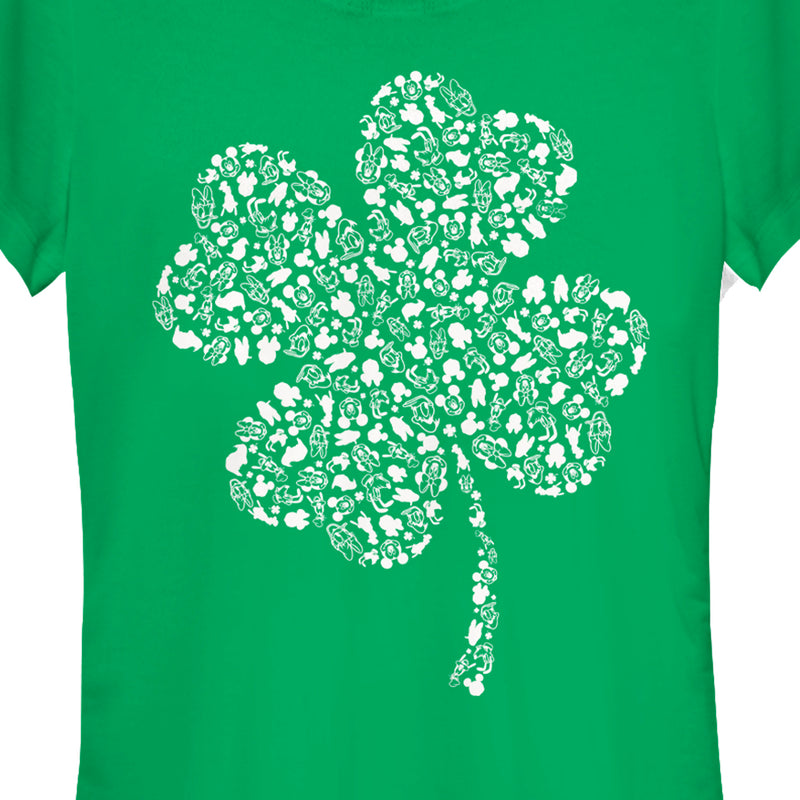 Junior's Mickey & Friends Shamrock Friends T-Shirt