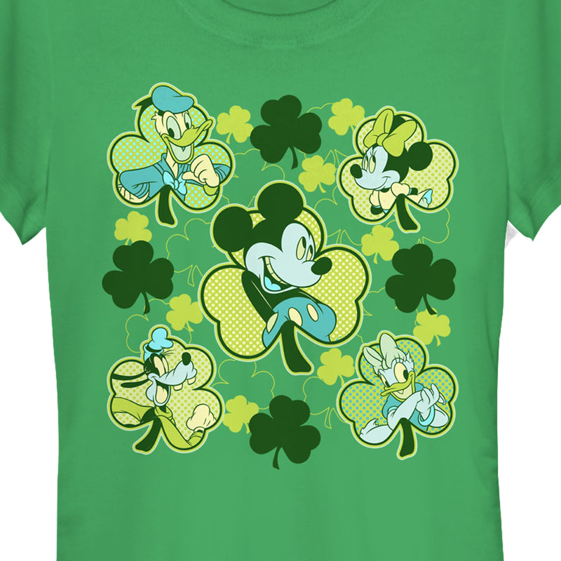 Junior's Mickey & Friends Clover Squad T-Shirt