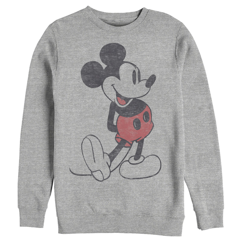 Men's Mickey & Friends Distressed Mickey Mouse Pose Sweatshirt