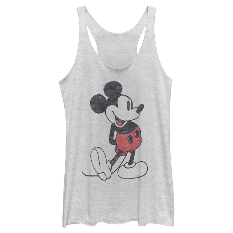 Women's Mickey & Friends Distressed Mickey Mouse Pose Racerback Tank Top