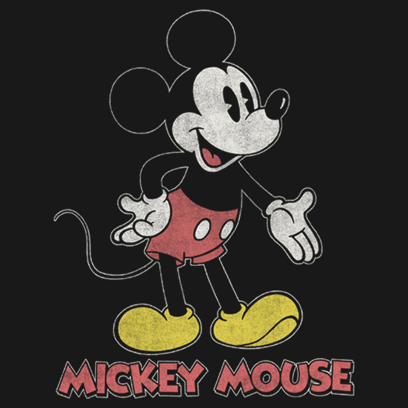 Girl's Mickey & Friends Mickey Mouse Retro Stance Distressed T-Shirt