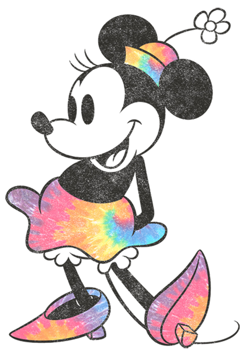 Junior's Mickey & Friends Rainbow Tie-Dye Minnie Mouse T-Shirt