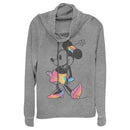 Junior's Mickey & Friends Rainbow Tie-Dye Minnie Mouse Cowl Neck Sweatshirt