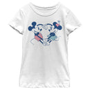 Girl's Mickey & Friends Mickey and Minnie Heart T-Shirt