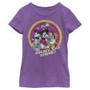 Girl's Mickey & Friends Mickey & Friends Retro Group Circle T-Shirt