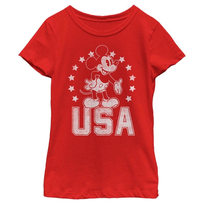 Girl's Mickey & Friends Mickey USA Pride T-Shirt