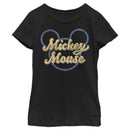 Girl's Mickey & Friends Mickey Mouse Distressed Name Silhouette T-Shirt