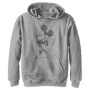 Boy's Mickey & Friends Mickey Mouse Black and White Flowers Pull Over Hoodie