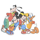 Men's Mickey & Friends Colorful Group Shot Distressed Sweatshirt