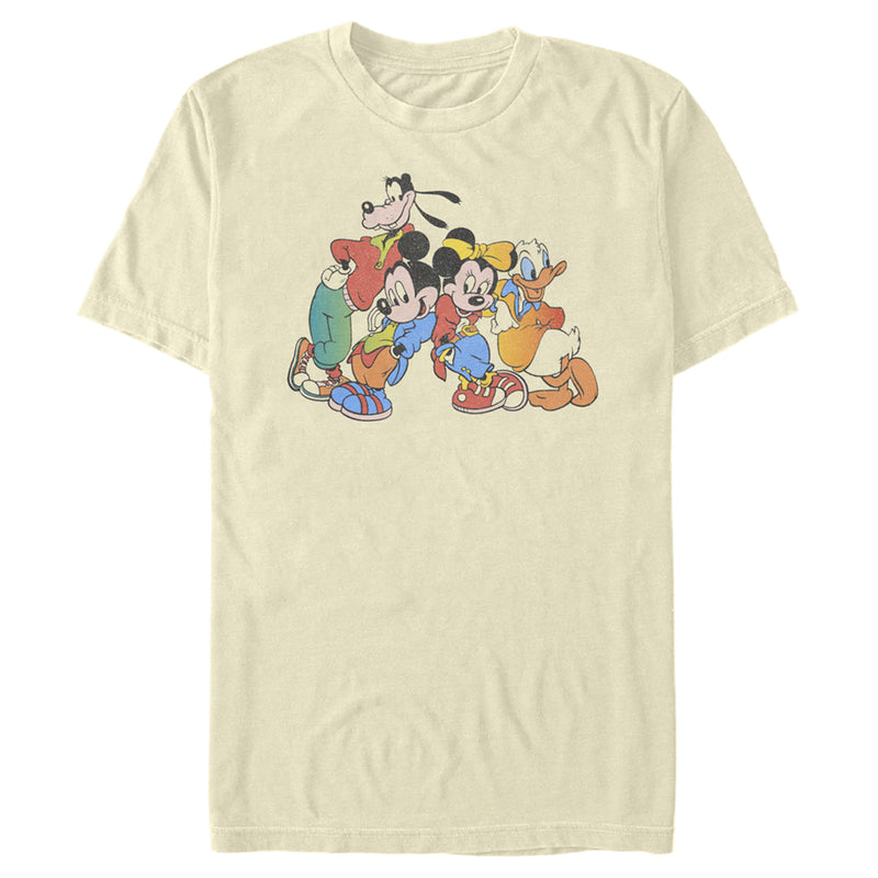 Men's Mickey & Friends Colorful Group Shot Distressed T-Shirt