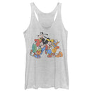 Women's Mickey & Friends Colorful Group Shot Distressed Racerback Tank Top