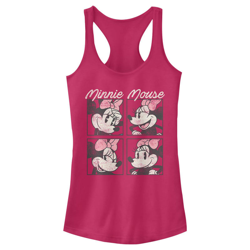 Junior's Mickey & Friends Retro Minnie Boxes Racerback Tank Top