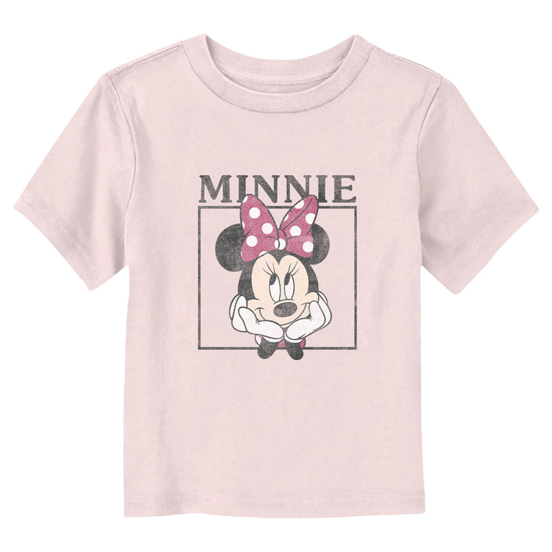 Toddler's Mickey & Friends Distressed Cute Minnie Portrait T-Shirt