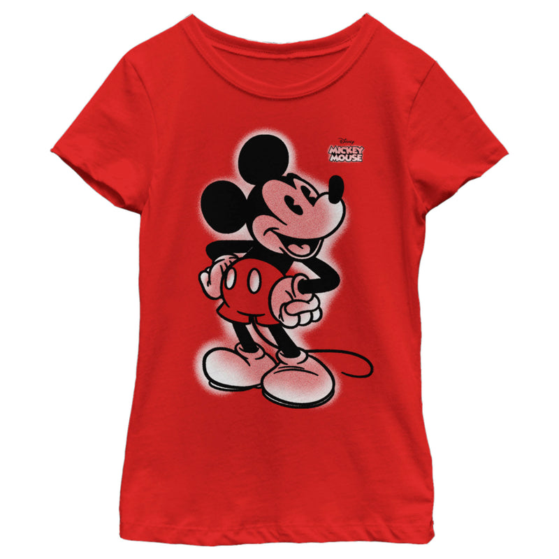 Girl's Mickey & Friends Mickey Mouse Retro Airbrushed T-Shirt