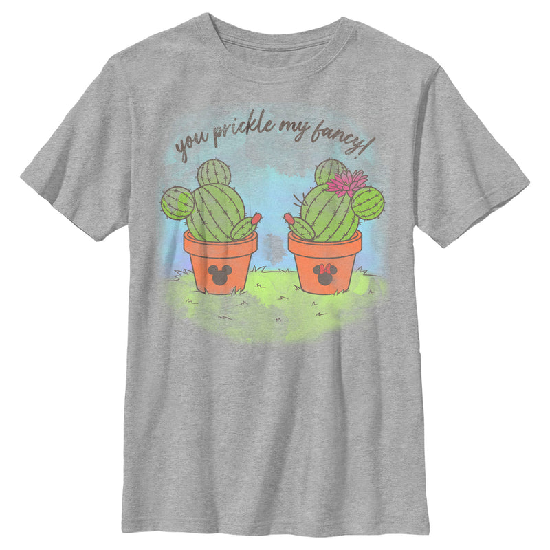 Boy's Mickey & Friends Mickey and Minne You Prickle My Fancy Cactus Silhouettes T-Shirt