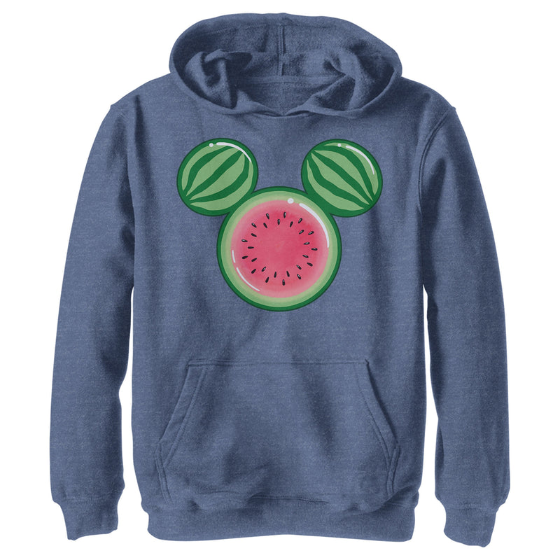 Boy's Mickey & Friends Mickey Mouse Watermelon Silhouette Pull Over Hoodie