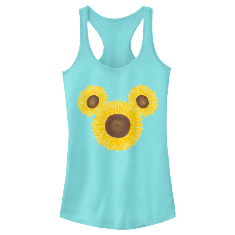 Junior's Mickey & Friends Sunflower Logo Racerback Tank Top