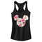 Junior's Mickey & Friends Pink Floral Mickey Mouse Logo Racerback Tank Top
