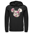 Men's Mickey & Friends Pink Floral Mickey Mouse Logo Pull Over Hoodie