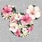Junior's Mickey & Friends Tropical Flowers Silhouette Logo Sweatshirt
