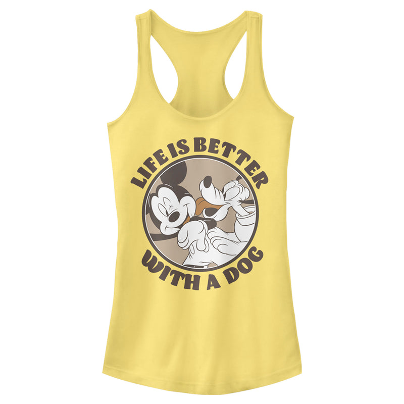 Junior's Mickey & Friends Life is Better with a Dog Racerback Tank Top