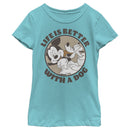 Girl's Mickey & Friends Mickey and Goofy Life is Better with a Dog T-Shirt