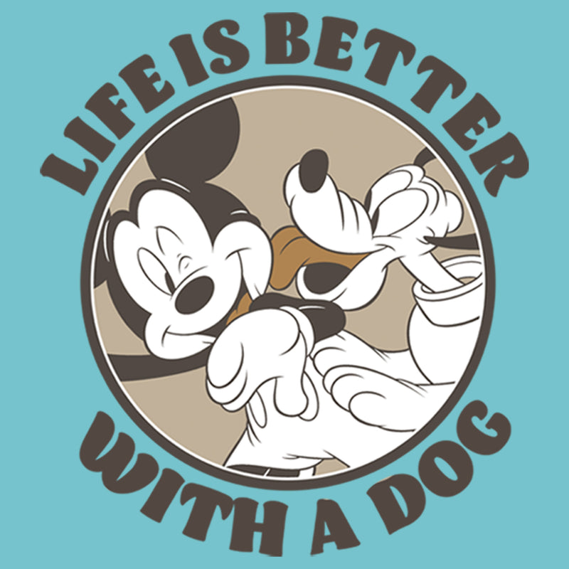 Girl's Mickey & Friends Mickey and Goofy Life is Better with a Dog T-Shirt