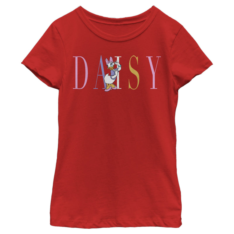 Girl's Mickey & Friends Daisy Duck Rainbow Name T-Shirt