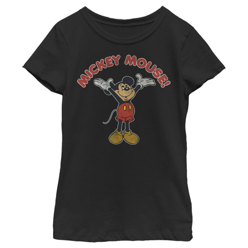 Girl's Mickey & Friends Mickey Mouse Retro Distressed T-Shirt