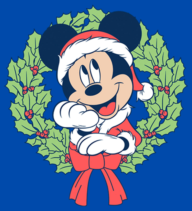 Boy's Mickey & Friends Mickey Mouse Christmas Wreath T-Shirt