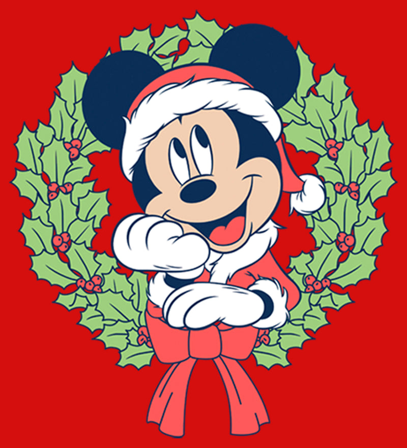 Girl's Mickey & Friends Mickey Mouse Christmas Wreath T-Shirt