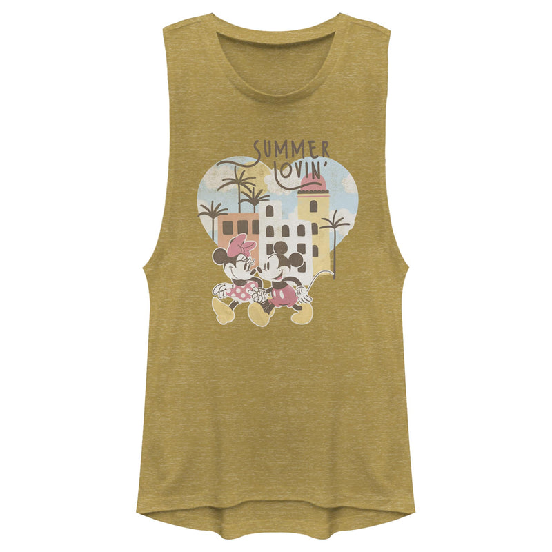 Junior's Mickey & Friends Mickey and Minnie Summer Lovin Festival Muscle Tee