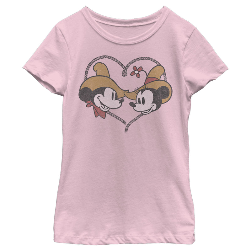 Girl's Mickey & Friends Mickey and Minnie Retro Cowboys T-Shirt