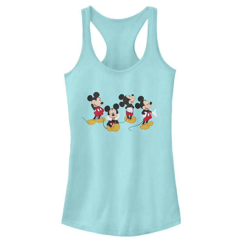 Junior's Mickey & Friends Lineup Racerback Tank Top