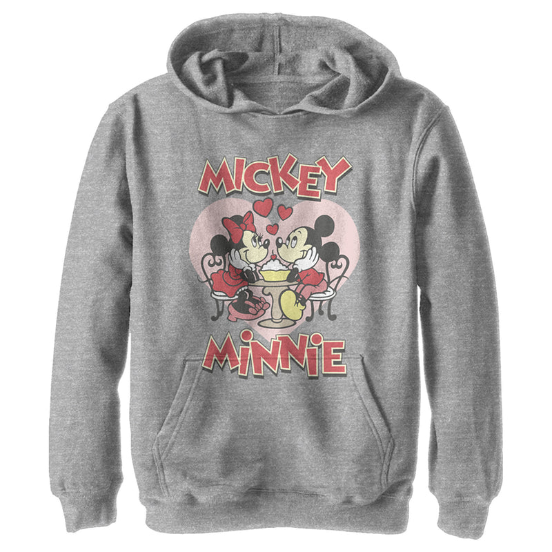 Boy's Mickey & Friends Mickey and Minnie Share a Sundae Pull Over Hoodie