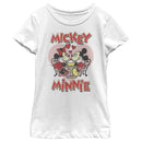 Girl's Mickey & Friends Mickey and Minnie Share a Sundae T-Shirt
