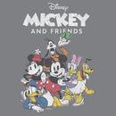 Junior's Mickey & Friends Distressed Squad T-Shirt