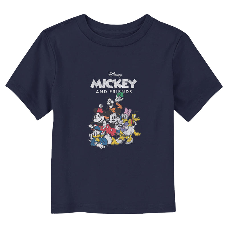 Toddler's Mickey & Friends Distressed Retro Group T-Shirt