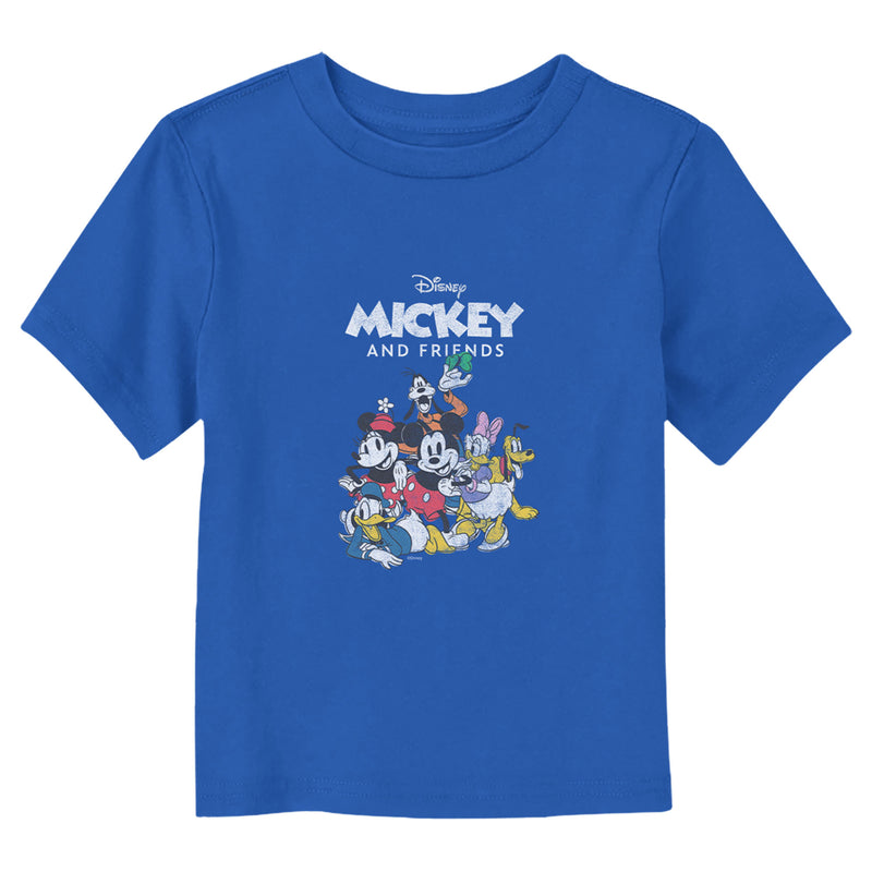 Toddler's Mickey & Friends Distressed Retro Group T-Shirt